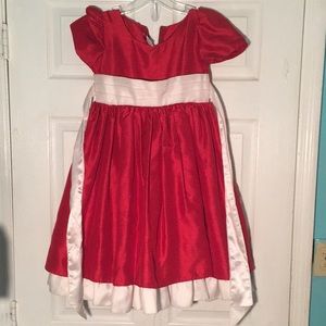 Beautiful red and white dress for little girl